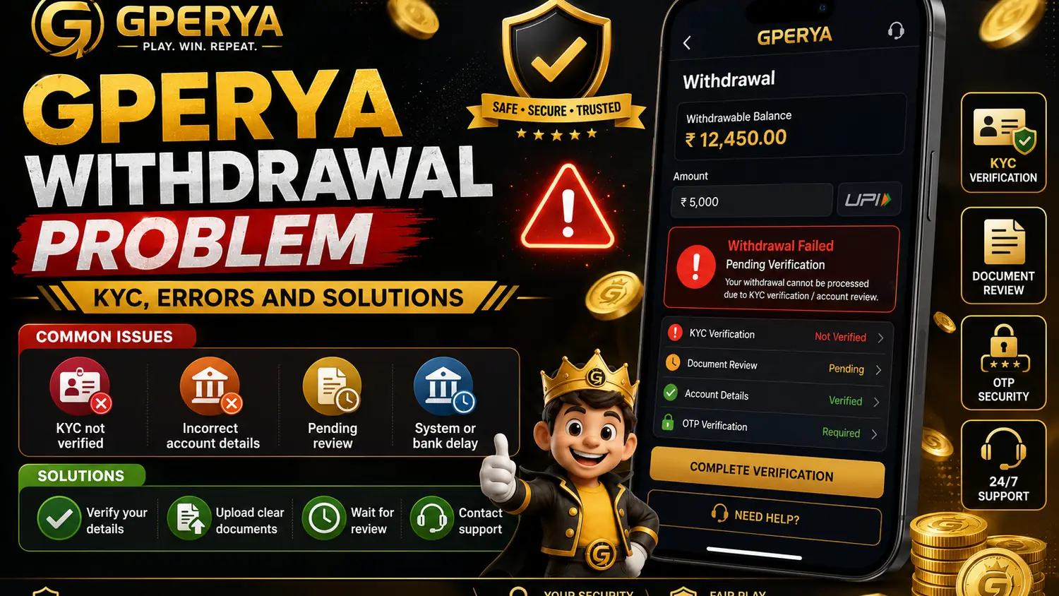 Gperya Withdrawal Problem | KYC, Errors and Solutions